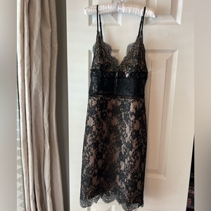 Victoria's Secret Black Lace Spaghetti Strap Nightgown Lingerie Size Small